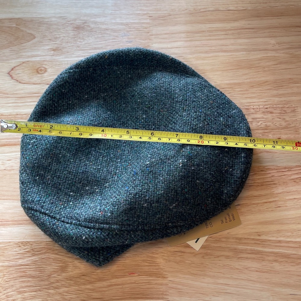 NWT Hanna Hats of Donegal Green Tweed Wool Flat Cap Jameson Ireland Mens Large - Picture 12 of 16